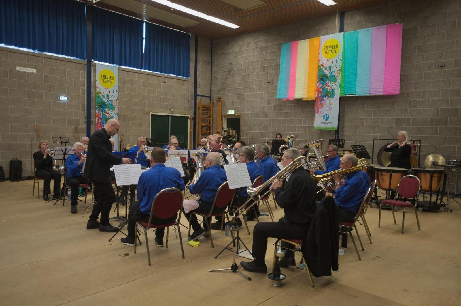 Brassband Eensgezindheid tijdens het Trilveen Festival